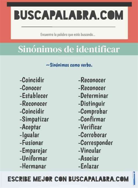 identificar sinonimo|sinónimos de identificar ejemplos.